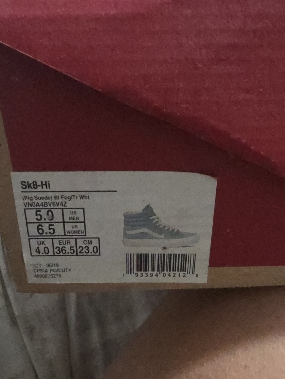 Vans Sk8-Hi Kids High-Top Sneakers - Gray and White